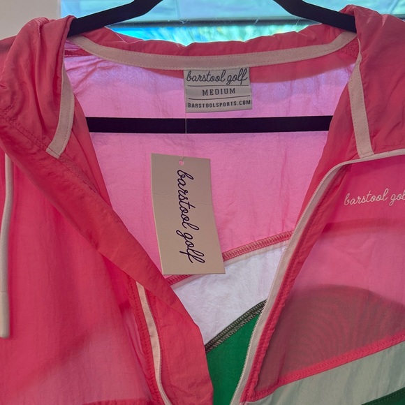 Barstool Golf Jacket - Pink and Green Women's Windbreaker Size M NWT - Picture 3 of 7